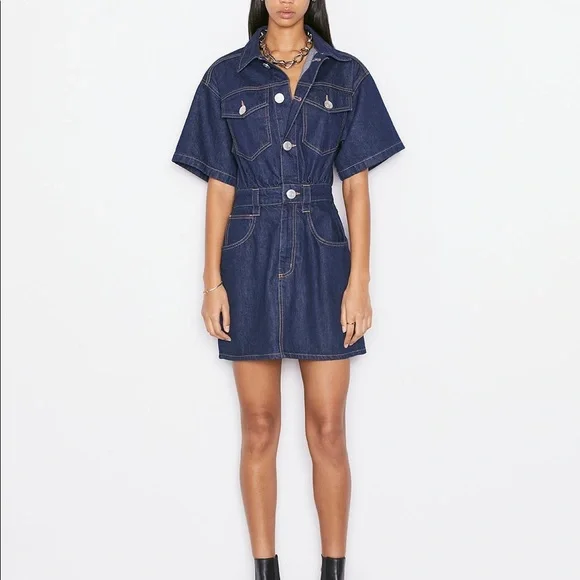 white christmas dresses Shots of Whiskey Denim Mini Dress - Dark Denim (FINAL SALE)